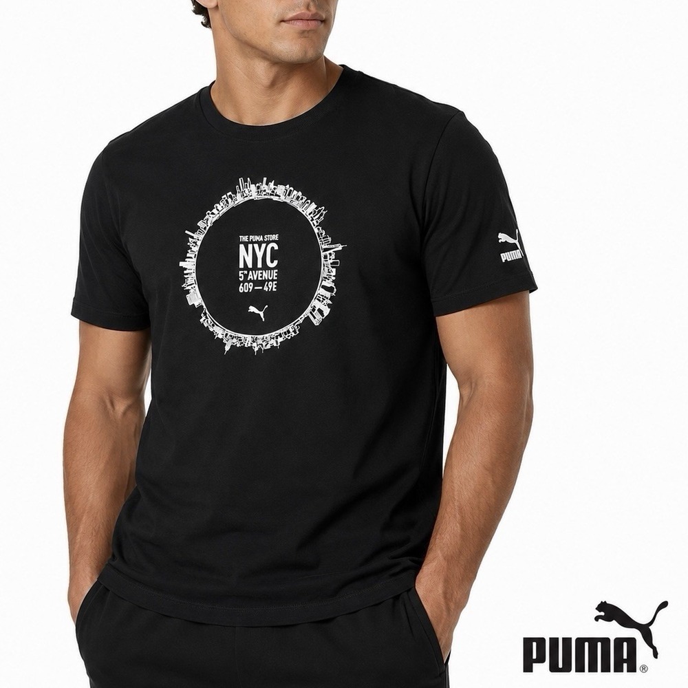 Puma The Puma Store NYC 5th Avenue Graphic T-Shirt Black Men's Large City Tee